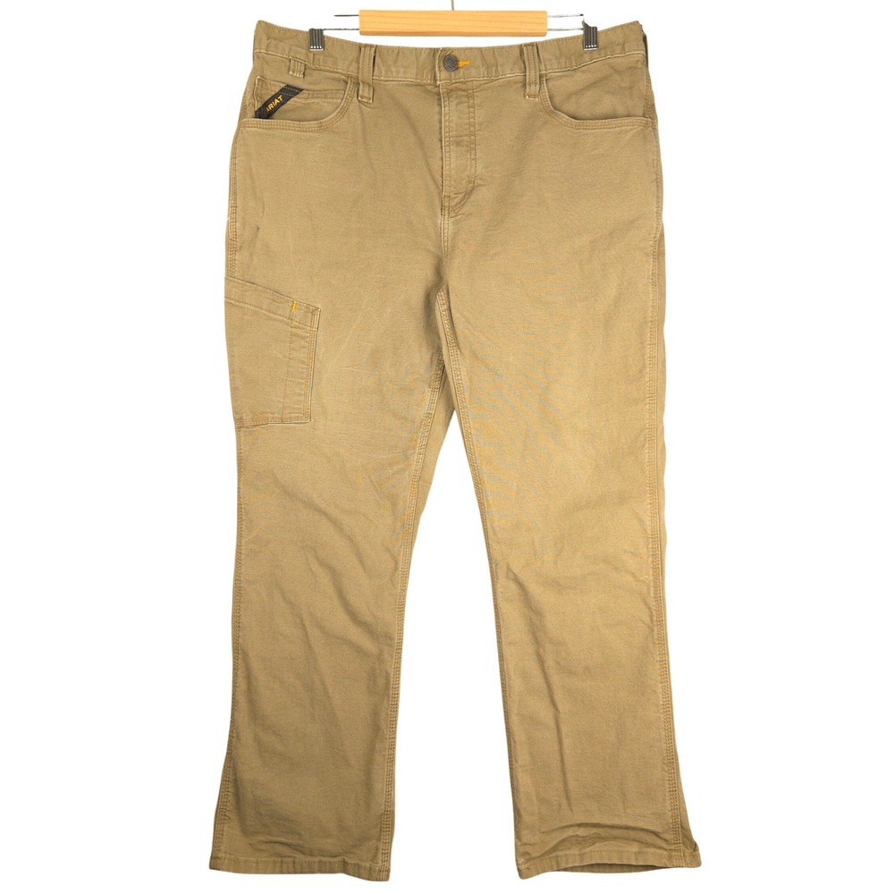 ARIAT Rebar M7‎ Durastretch Slim Khaki Work Pants Mens 38x30 (Fits 37x29)